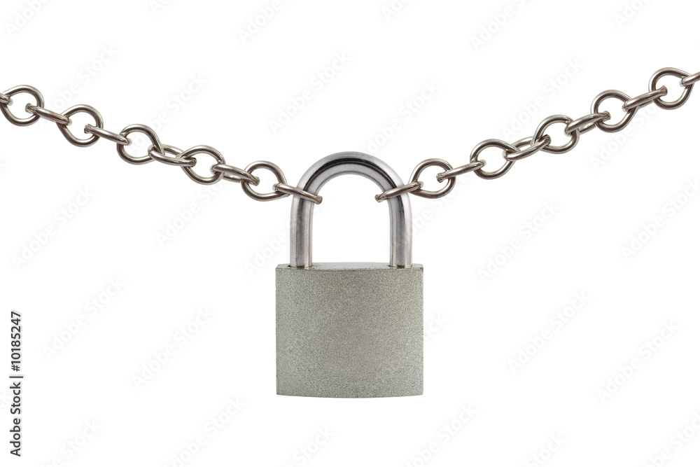 Lock and chain isolated on white background Lock and chain isolated on white background