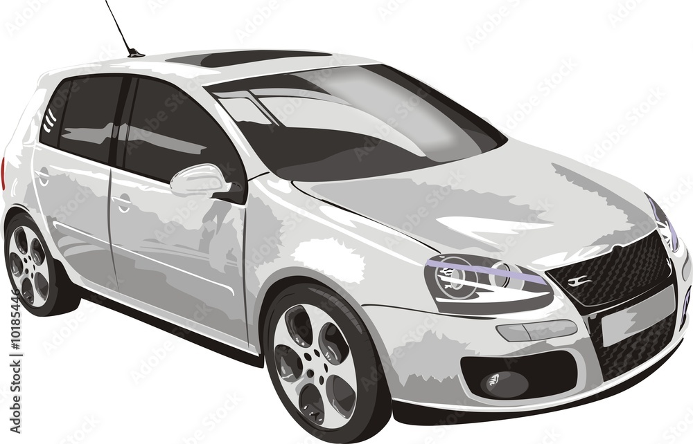 Fototapeta premium Car of white color