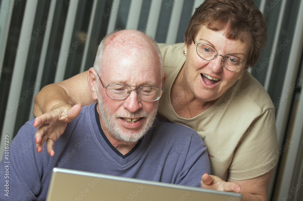 Senior Adults on Working on a Laptop Computer Senior Adults on Working on a Laptop Computer