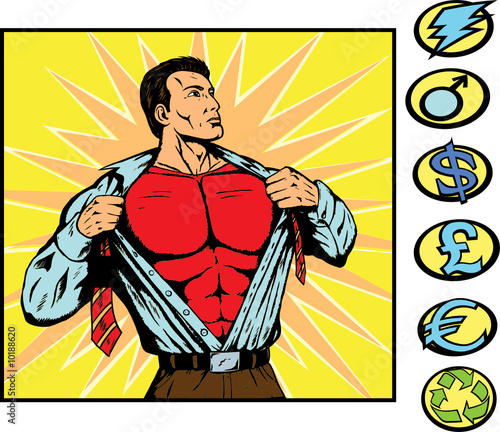 Superhero getting ready for action