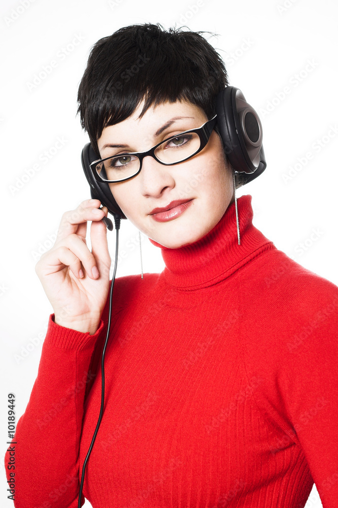 Beautiful young woman with charming big green eyes Beautiful young woman with charming big green eyes