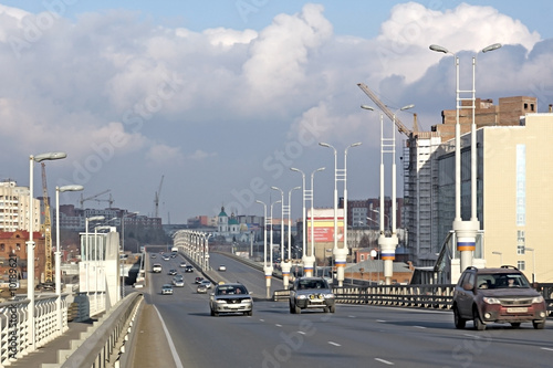 New bridge across the river Irtish. City Omsk.