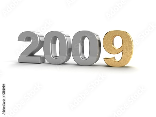 New Year 2009 on a white background