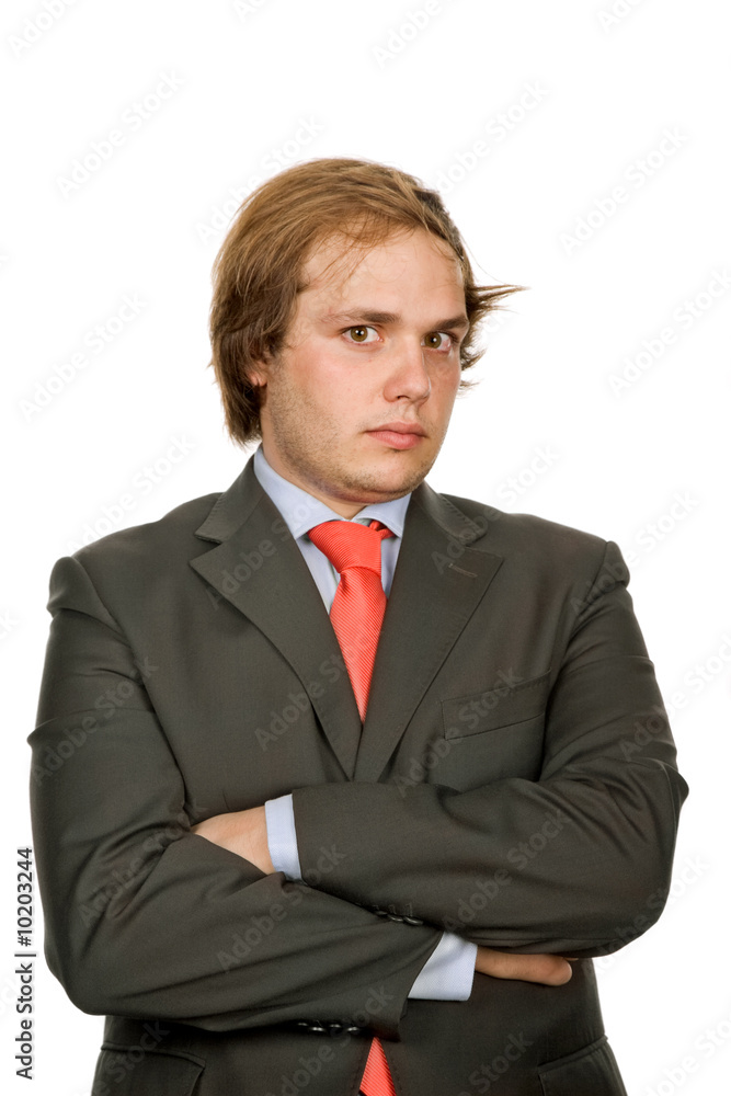 young business man portrait in white background young business man portrait in white background