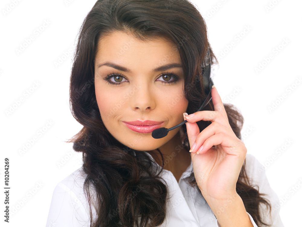 Portrait of beautiful business woman with headset Portrait of beautiful business woman with headset