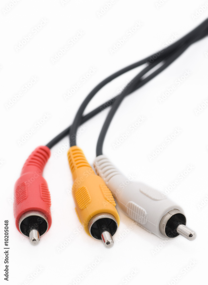 A set of RCA video connector plugs A set of RCA video connector plugs