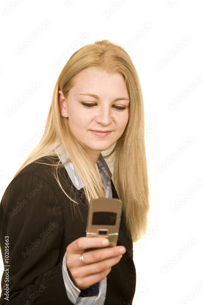 woung woman typing or dialing on cell phone woung woman typing or dialing on cell phone