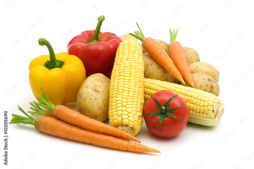fresh vegetables on white background fresh vegetables on white background