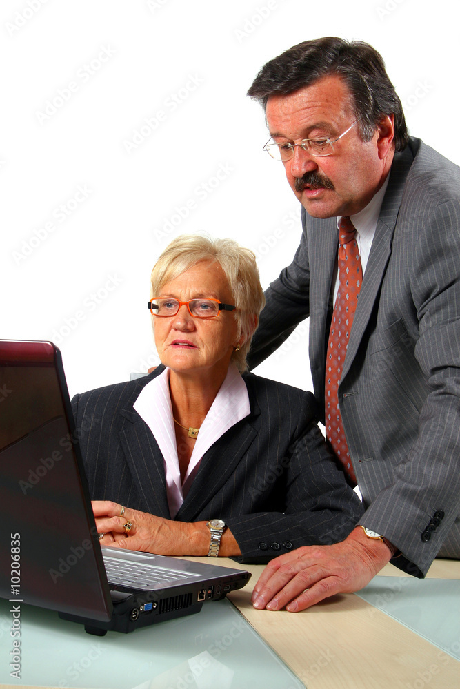Senior Couple In Front Of Computer Senior Couple In Front Of Computer