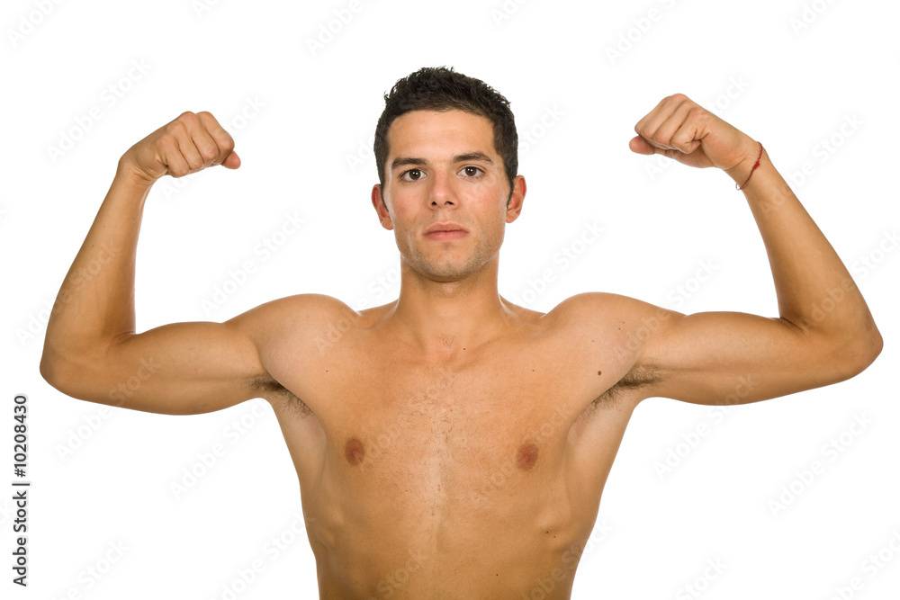 young casual naked man isolated on white young casual naked man isolated on white