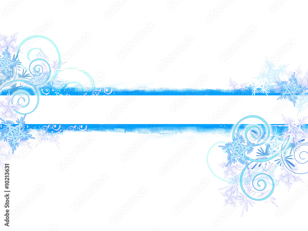 Winter grunge banner on white
