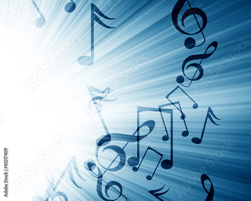 music notes in a soft blue background