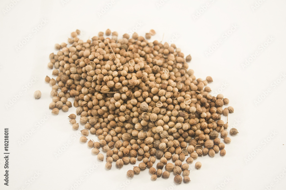 Coriander seeds isolated on white Coriander seeds isolated on white