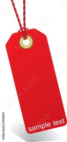 vector tied red tag or sticker