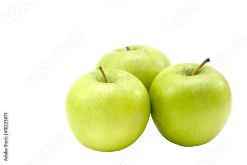 Three apples isolated on white.