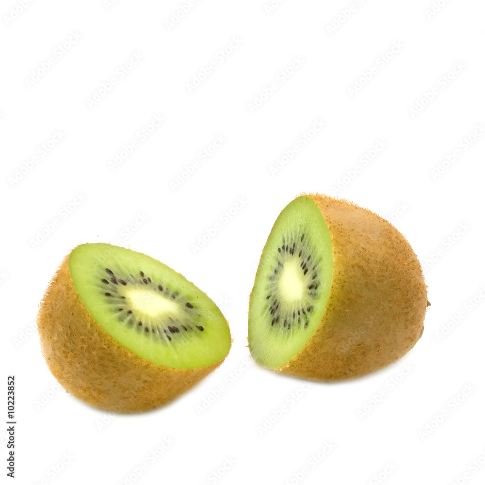 Fototapeta premium Sliced kiwi isolated on white.