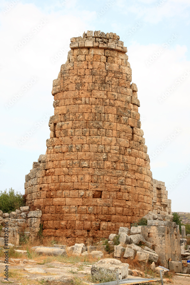 Fototapeta premium Turkey, Perge.Ancient tower ruins.