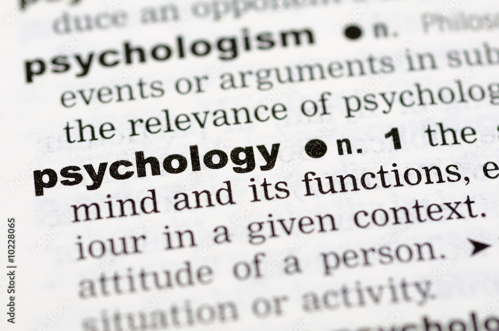 A close up of the word psychology from a dictionary A close up of the word psychology from a dictionary
