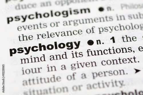 A close up of the word psychology from a dictionary