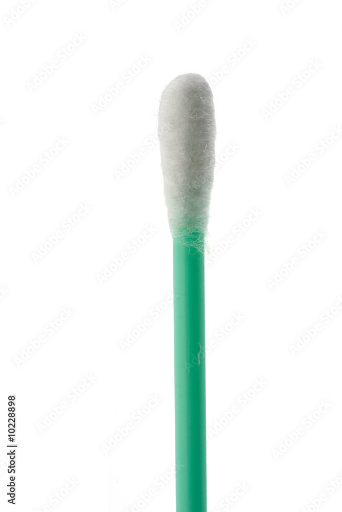 detail of a single cotton swab on white background detail of a single cotton swab on white background