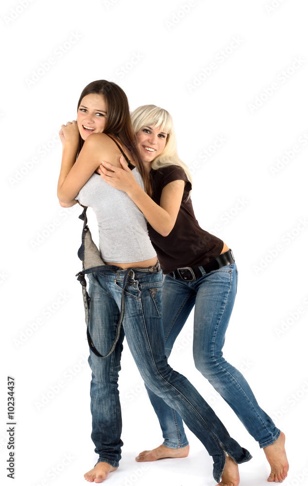 Two beautiful girls the blonde and the brunette Two beautiful girls the blonde and the brunette