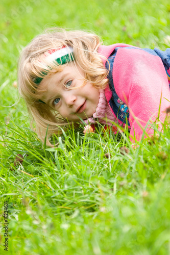 Pretty little girl outside portrait