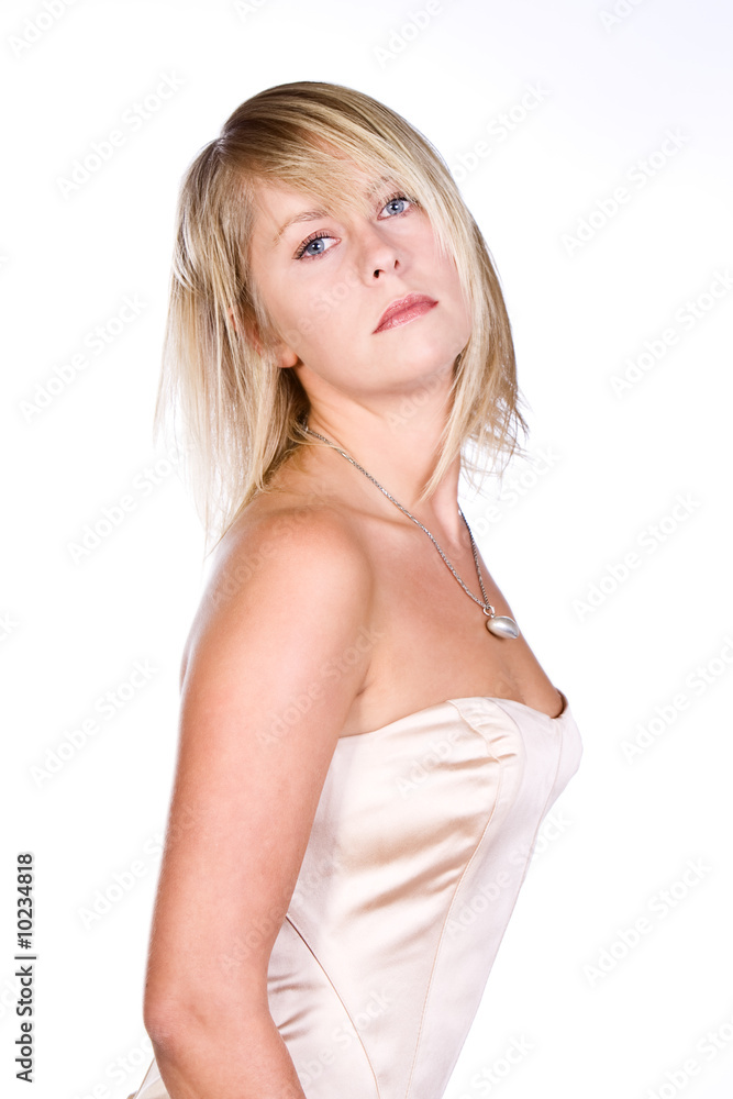 Fototapeta premium Attractive Blonde in Cream Bodice