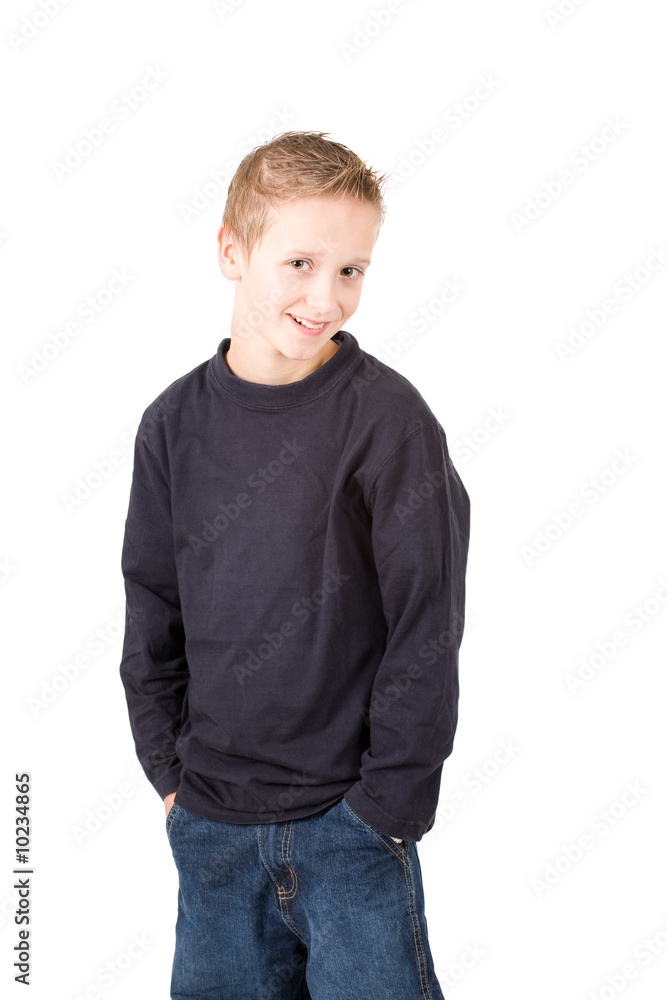 portrait of a smiling standing young boy portrait of a smiling standing young boy
