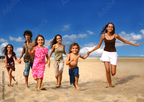Running Children on the Beach