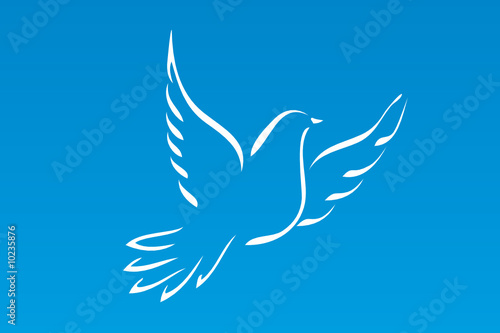 Drapeau de la paix avec colombe photo