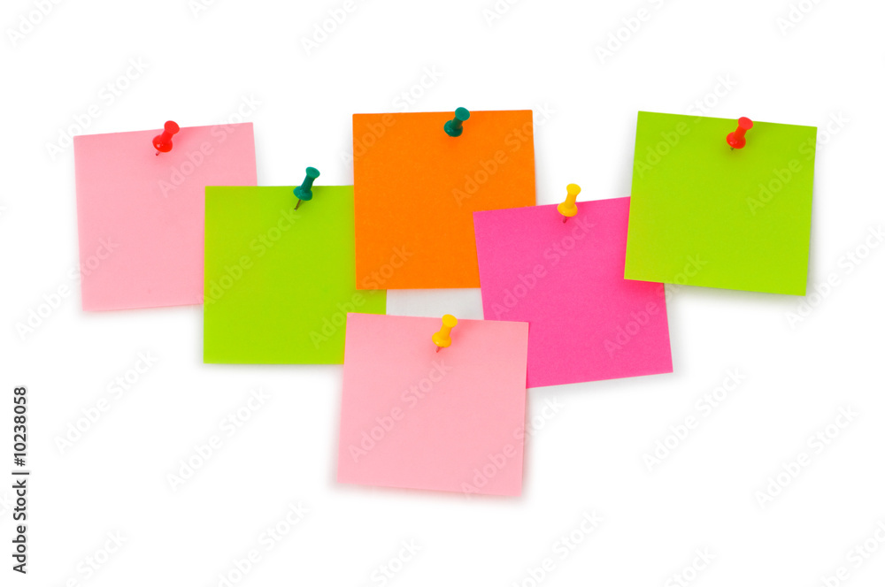Reminder notes isolated on the white board Reminder notes isolated on the white board