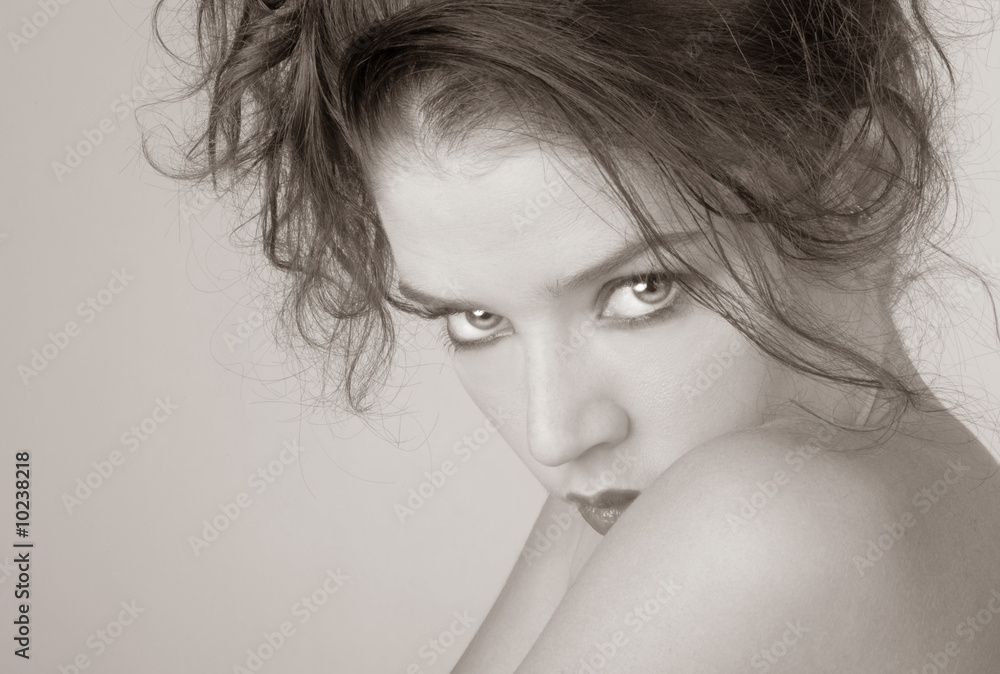 Beautiful Image of a Woman On Grey Beautiful Image of a Woman On Grey