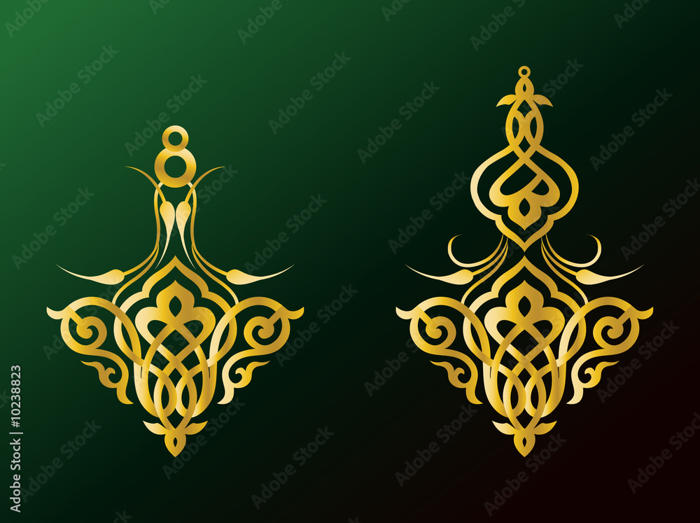 Simple Illustration for Arabic Ornamint Symbols and Backgrounds