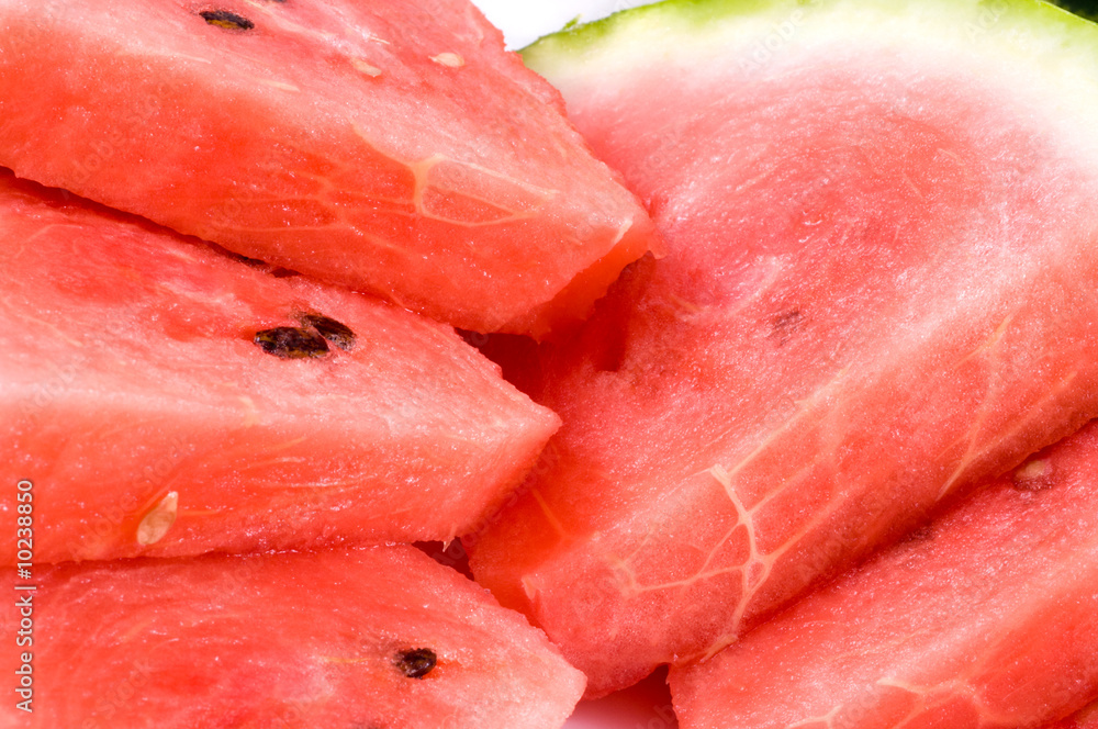 Background of brightly lwatermelon slices..