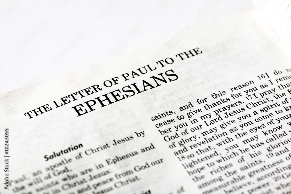 Fototapeta premium A macro detail of the book of Ephesians