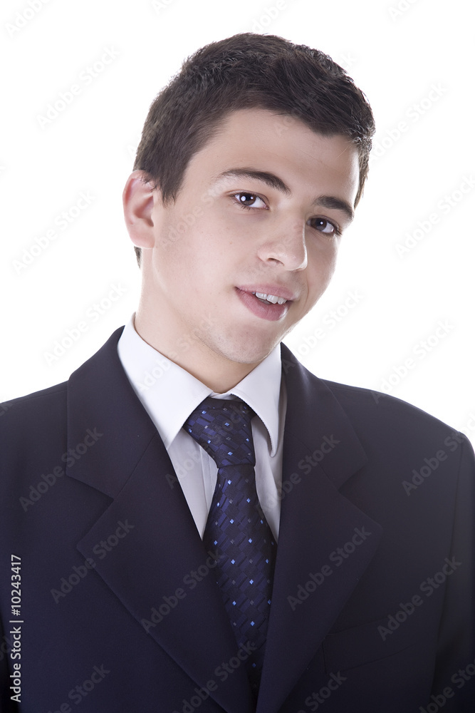 Portrait of a handsome young man, wearing a suit