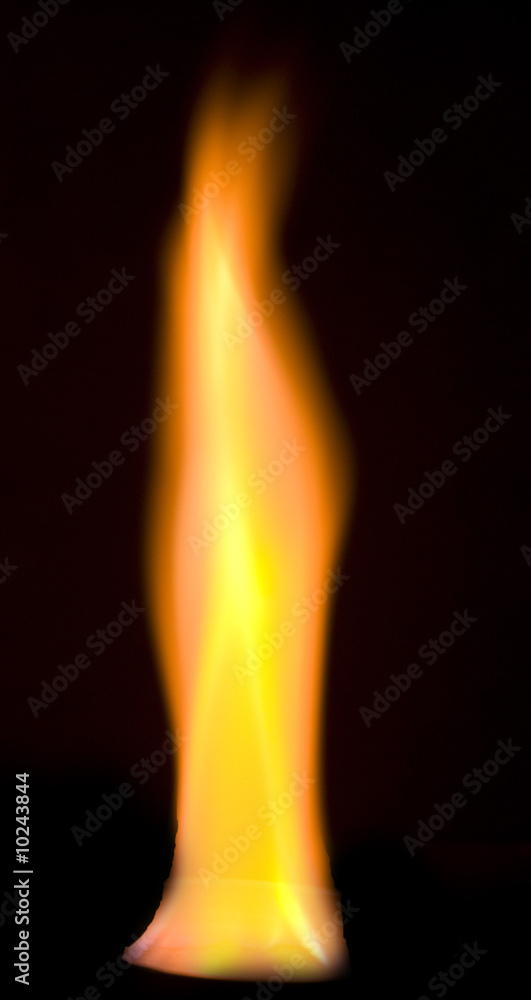 a flame over black background