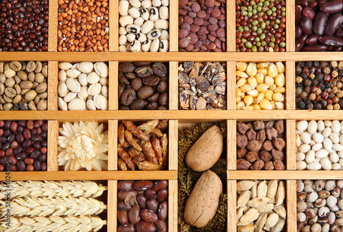 Indian spices, beans, grains and seeds