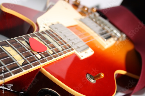 Red guitar photo