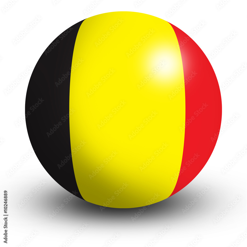 Fototapeta premium Belgium flag orb Button Icon