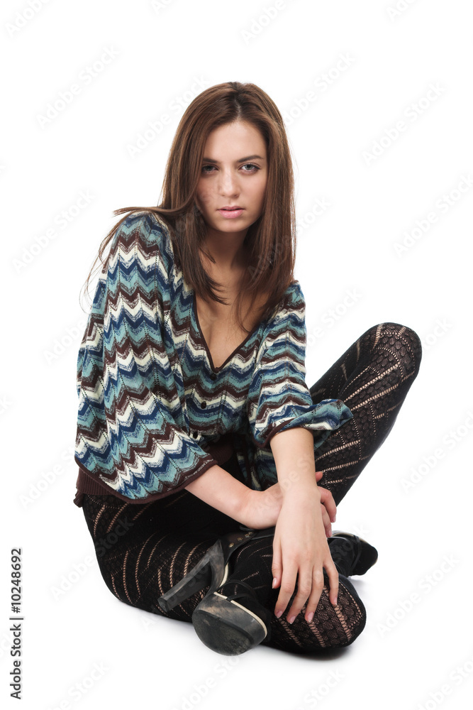 Beautiful sexy woman on white isolated background Beautiful sexy woman on white isolated background