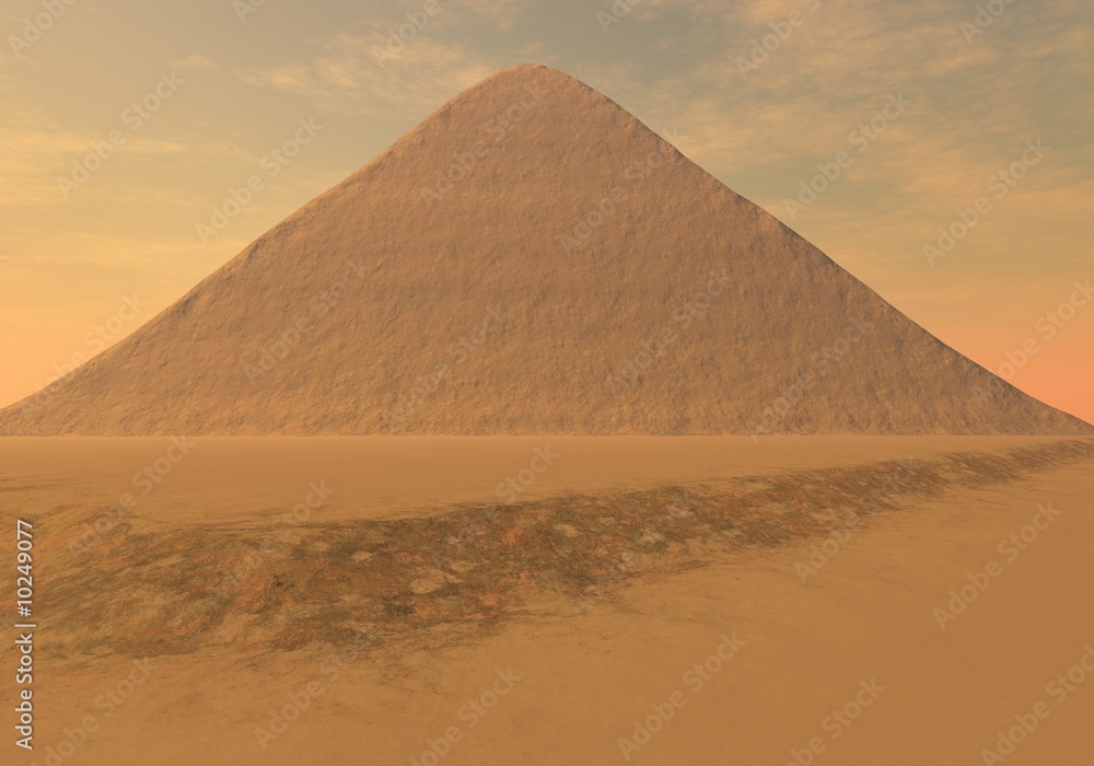 couché de soleil sur pyramide