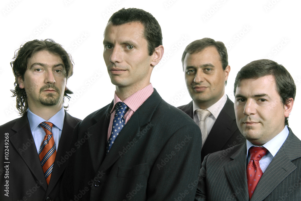 four young business men isolated on white four young business men isolated on white