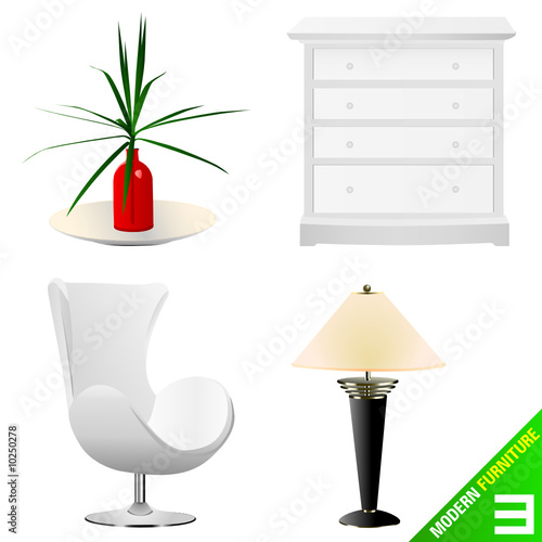 modern furniture 3 vector