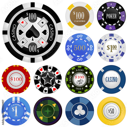 gambling chips vector set