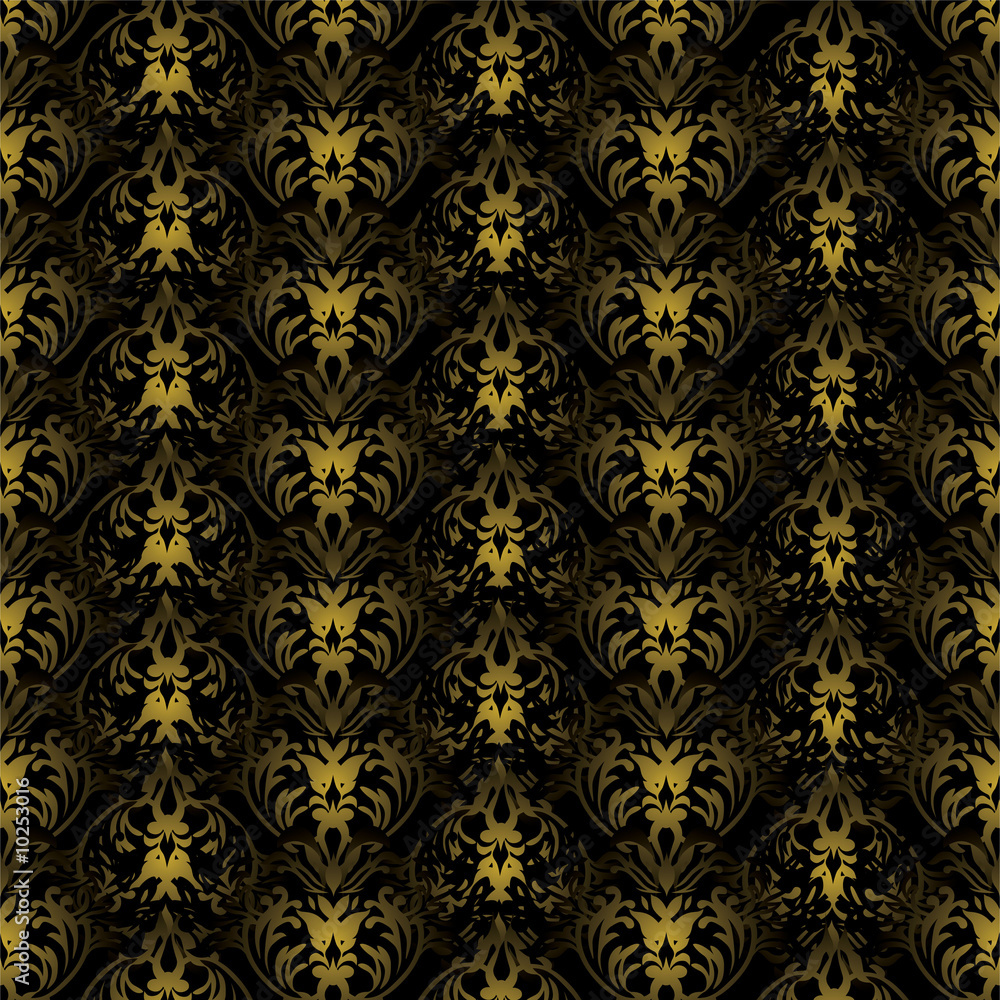 Black and gold gothic repeating background