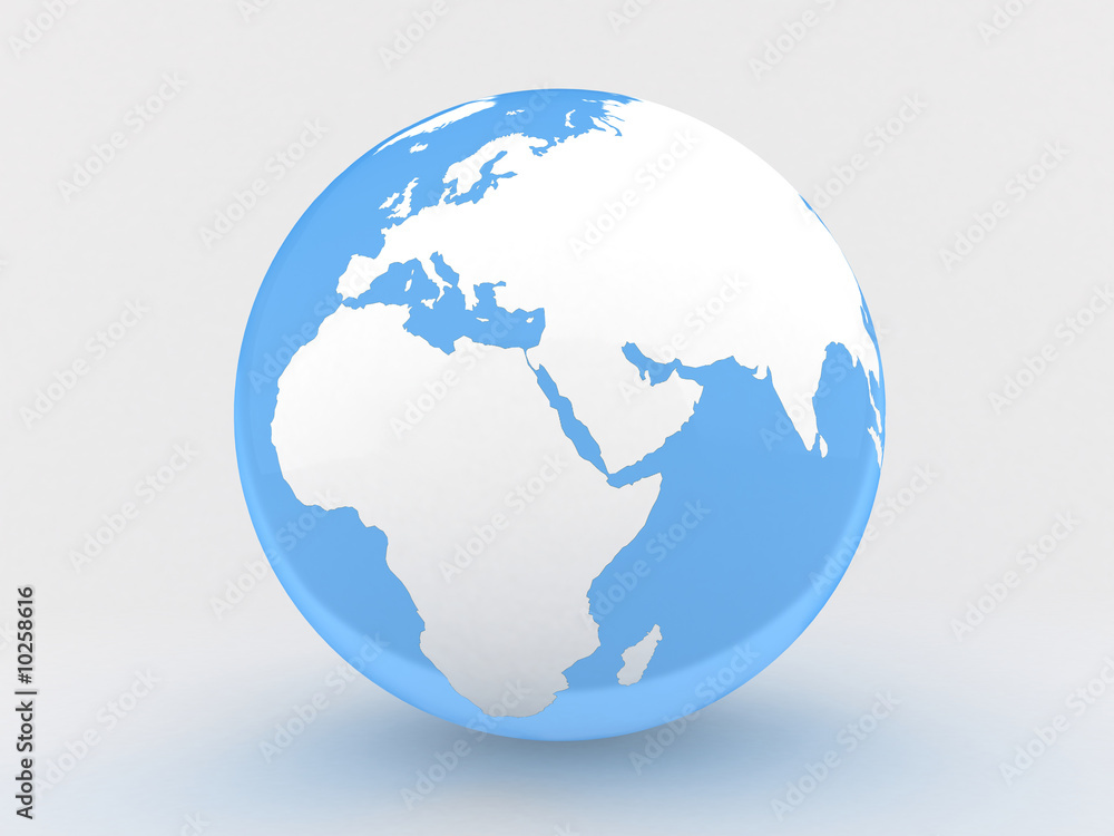 3d earth on a white background