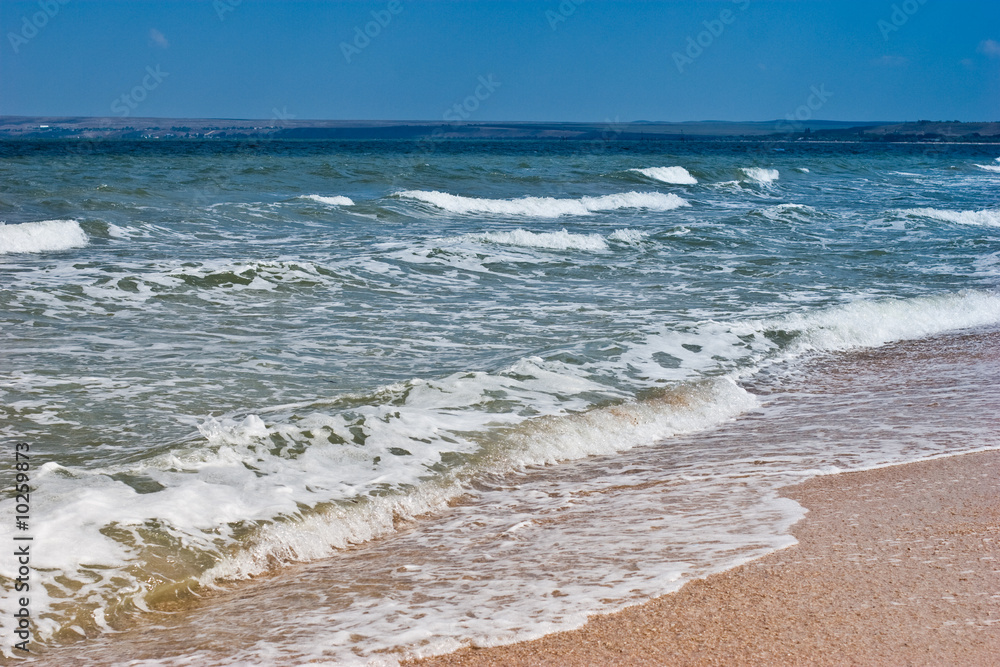 view series: summer sea landscape with breakers view series: summer sea landscape with breakers