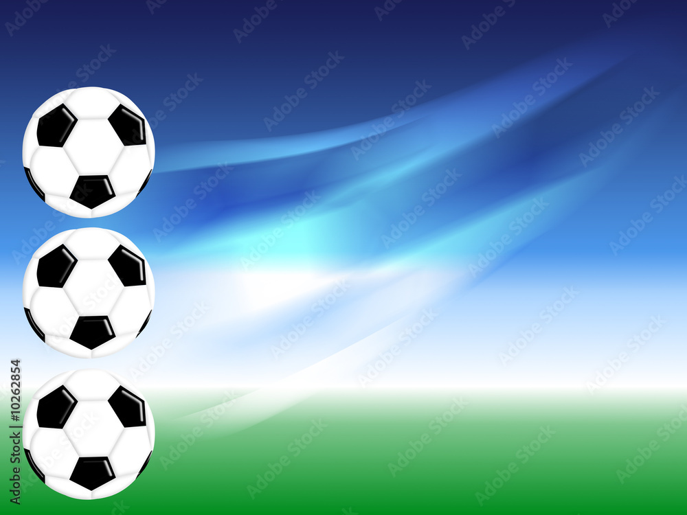 Naklejka premium flying soccer football background design