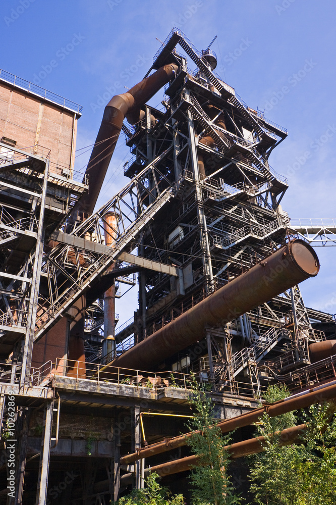 rusty structures of abandoned metallurgical plant in Germany
